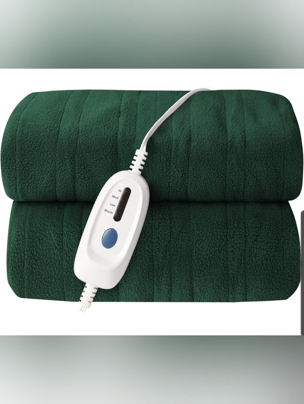 Electric Heated Throw Blanket in Forest Green - Cozy Warmth Full Size 72x84